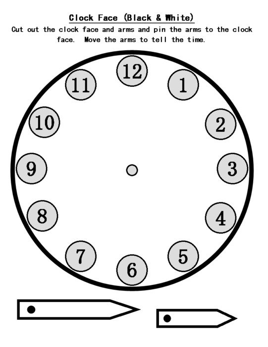 Printable Clock Face Worksheets