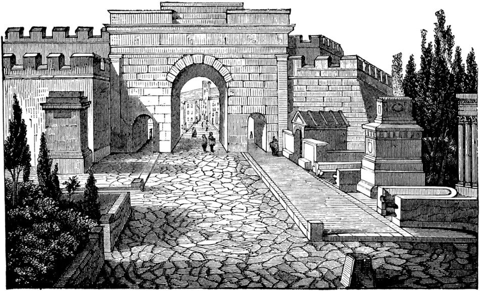 Ä°llustration of ancient Pompeii Streets