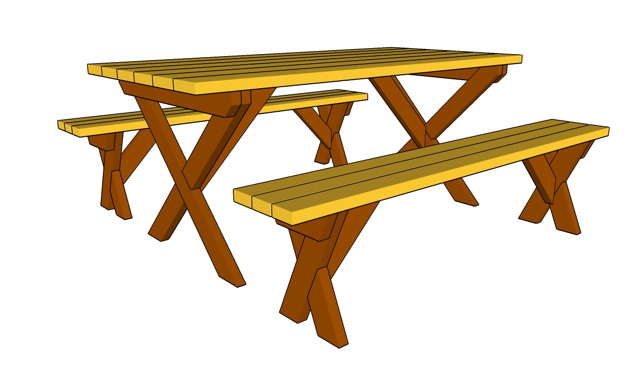 Folding Picnic Table Bench drawing free image download