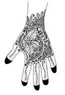 Clipart of Floral Henna Hand Designs