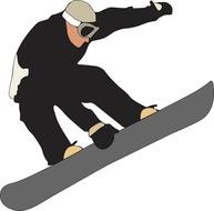 man on Snowboard in flight, drawing