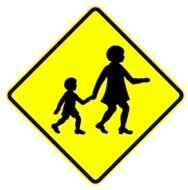 School Pedestrian Crossing Warning Sign
