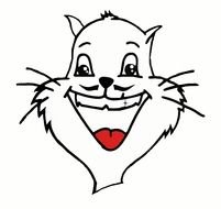 Laughing cartoon cat