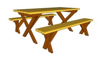 Folding Picnic Table Bench drawing