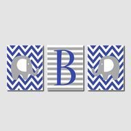 Navy Blue And Grey Elephant Clip Art