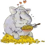 Elephant Eating Peanuts N3
