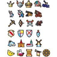 medieval symbols on a white background