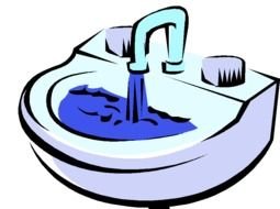 water in the sink as a colorful illustration