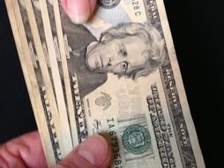 dollars in hands as a picture for clipart
