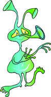 Green Alien Cartoon drawing