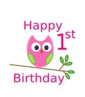 1st Birthday Owl Clip Art