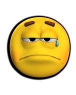 sad smiley with a tear on a white background