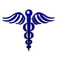 Blue Caduceus Medical Symbol Clip Art