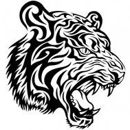 Tribal Tiger Head Tattoo