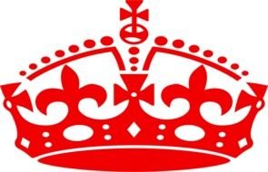 painted red royal crown
