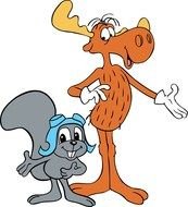 Clipart of Rocky And Bullwinkle Characters