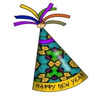 Colorful Happy New Year Party Hat Clipart