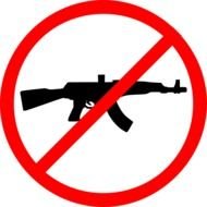 isolated No Guns sign