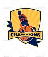 Cartoon Basketball Player Dribbling N2
