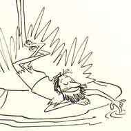 man relax water drawing