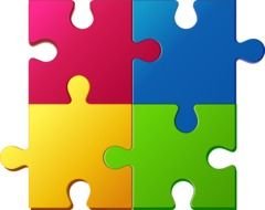 pour pieces of Jigsaw Puzzle together