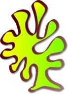 green blot in graphic representation