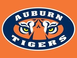 Auburn Tigers logo on an orange background