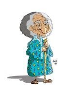cartoon old man in robe