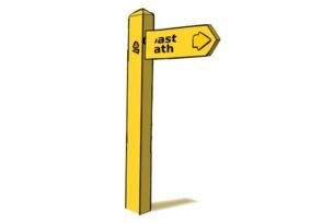 yellow Wooden Sign Post drawing