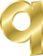 q, golden alphabet letter