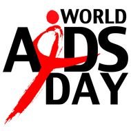 World Aids Day text banner drawing