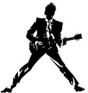 Rock Guitar Silhouette Clip Art drawing