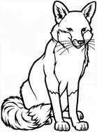 Black and white Clip art of the fox