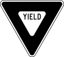 yield, Black And White Stop Sign