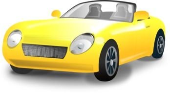 painted yellow car with round headlights