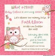 Owl Baby Shower Invitations N3