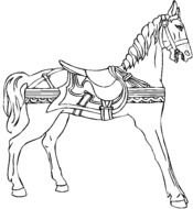 Carousel Horse Line Drawing