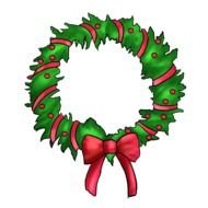 Christmas Wreath Clip Art drawing