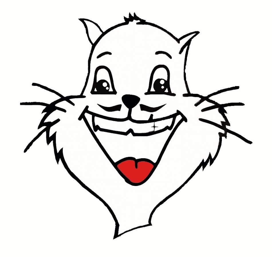 Laughing cartoon cat