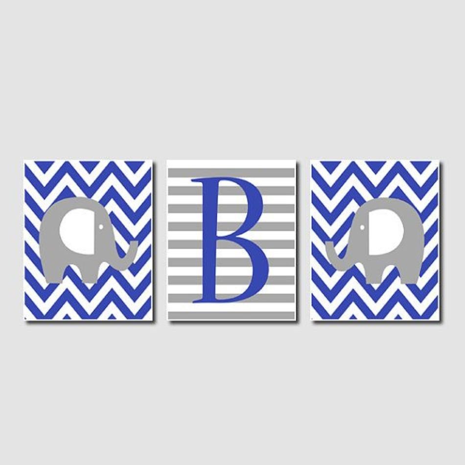 Navy Blue And Grey Elephant Clip Art