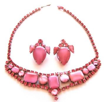 Rhinestone Necklace Earring Sets