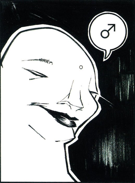drawing of a scary woman on a black background