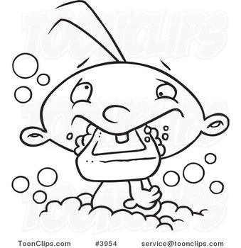 Black And White Cartoon Baby N3