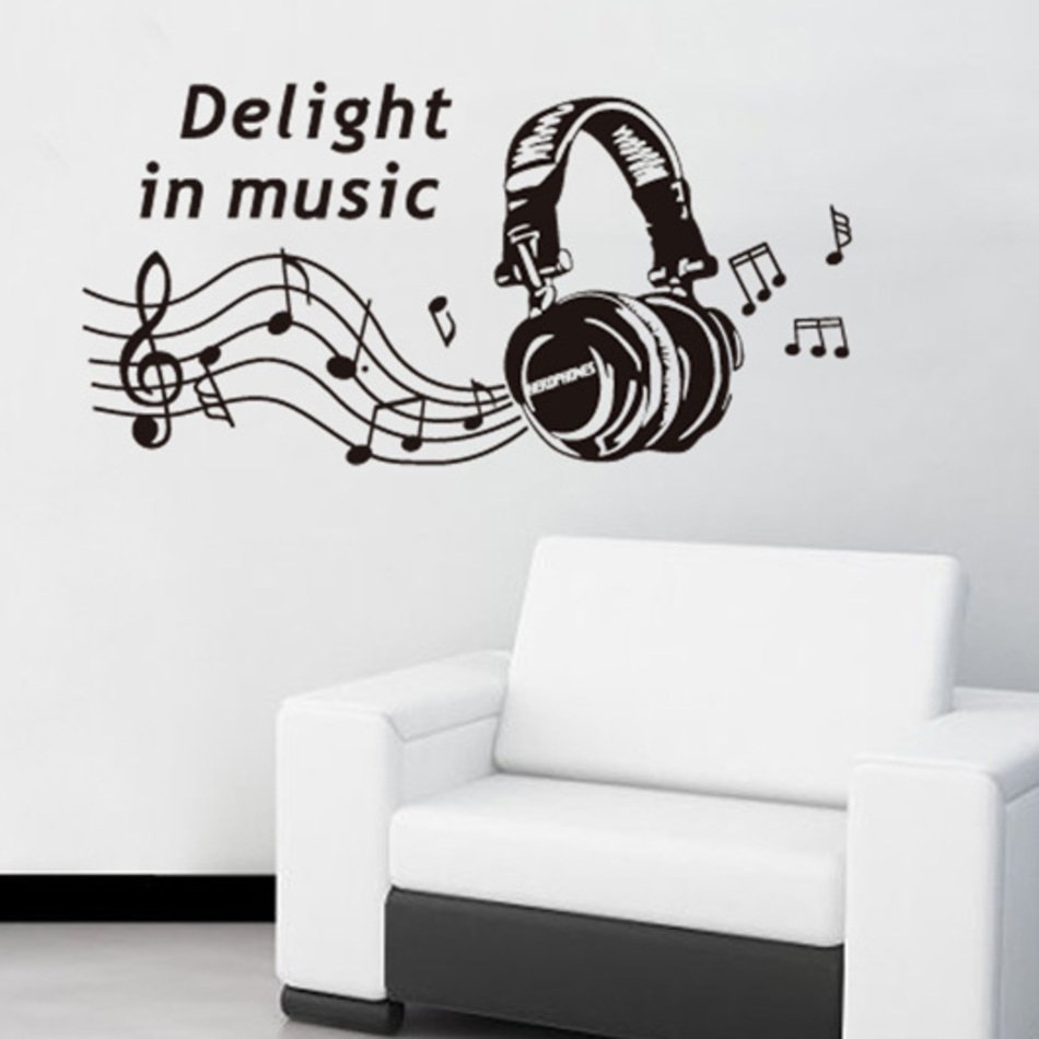De Nouveaux Mode 2014 Eacutecouteurs Affiche Anime Les Notes Musique 3d