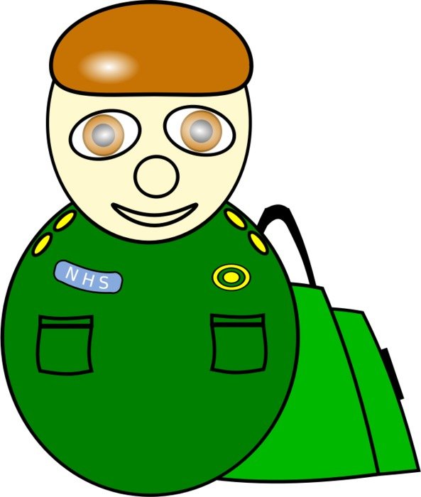 paramedic in uniform as a cartoon character