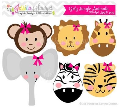 Jungle Animals Baby Shower Clip Art N3