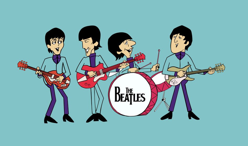 Ä°llustration of Cartoon Beatles