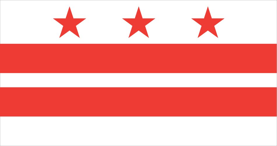 red white Washington DC Flag