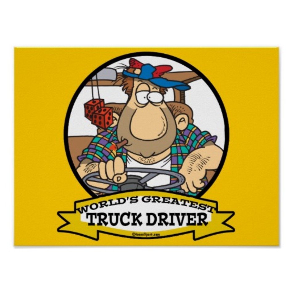 Cartoon Truck Driver Man