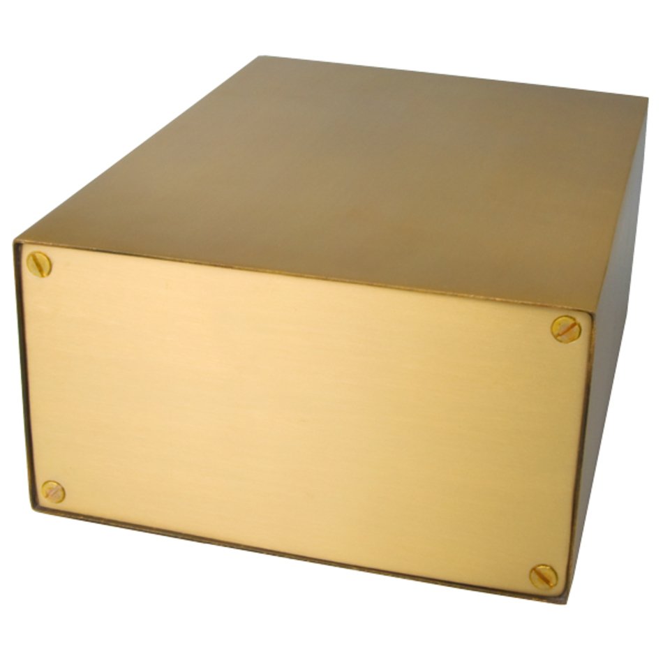 Bottom Shown Of Rectangular Brushed Brass Wholesale Urns